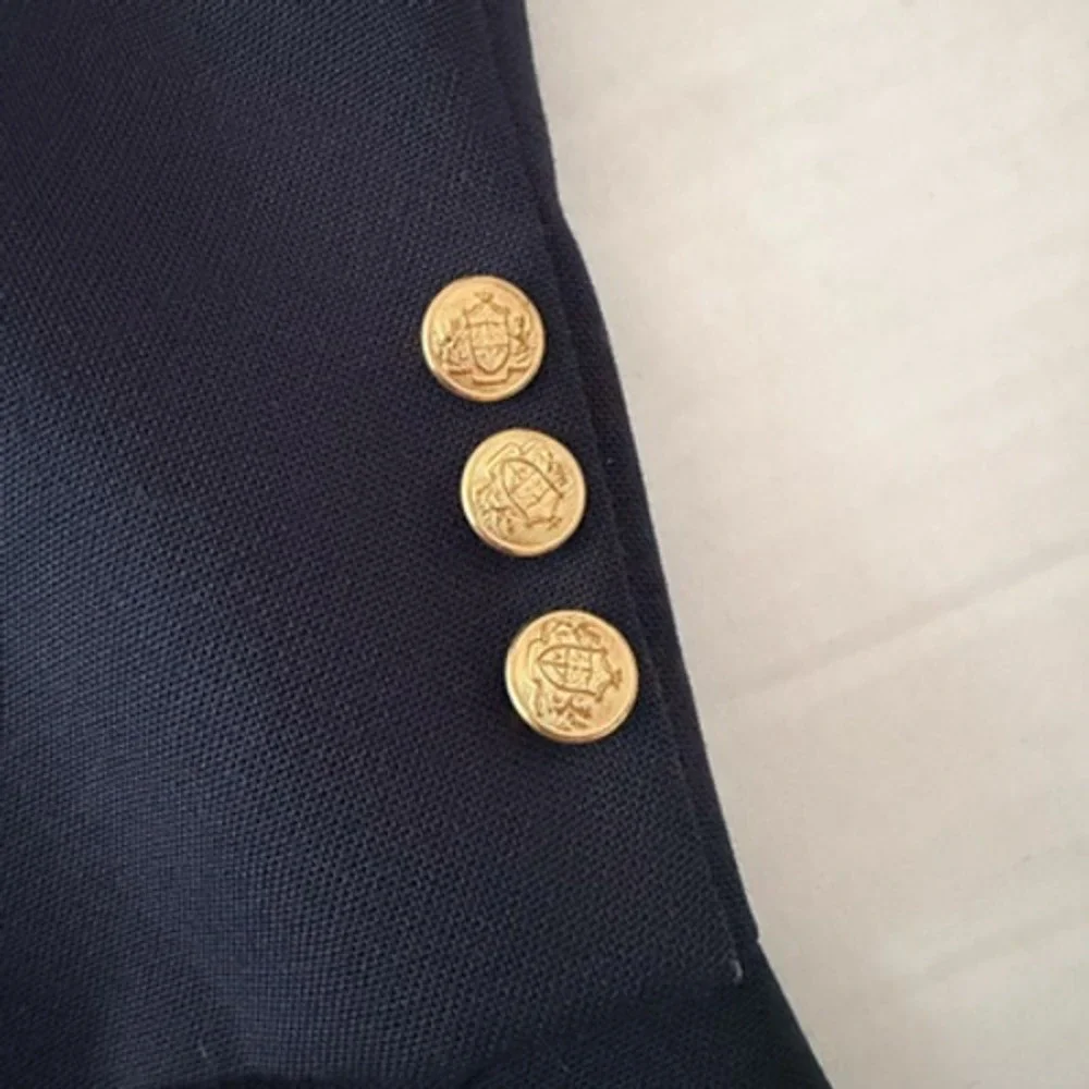 Vtg Alexander Lloyd Boston Navy Blazer Mens 54L Hopsack USA Gold Buttons Preppy